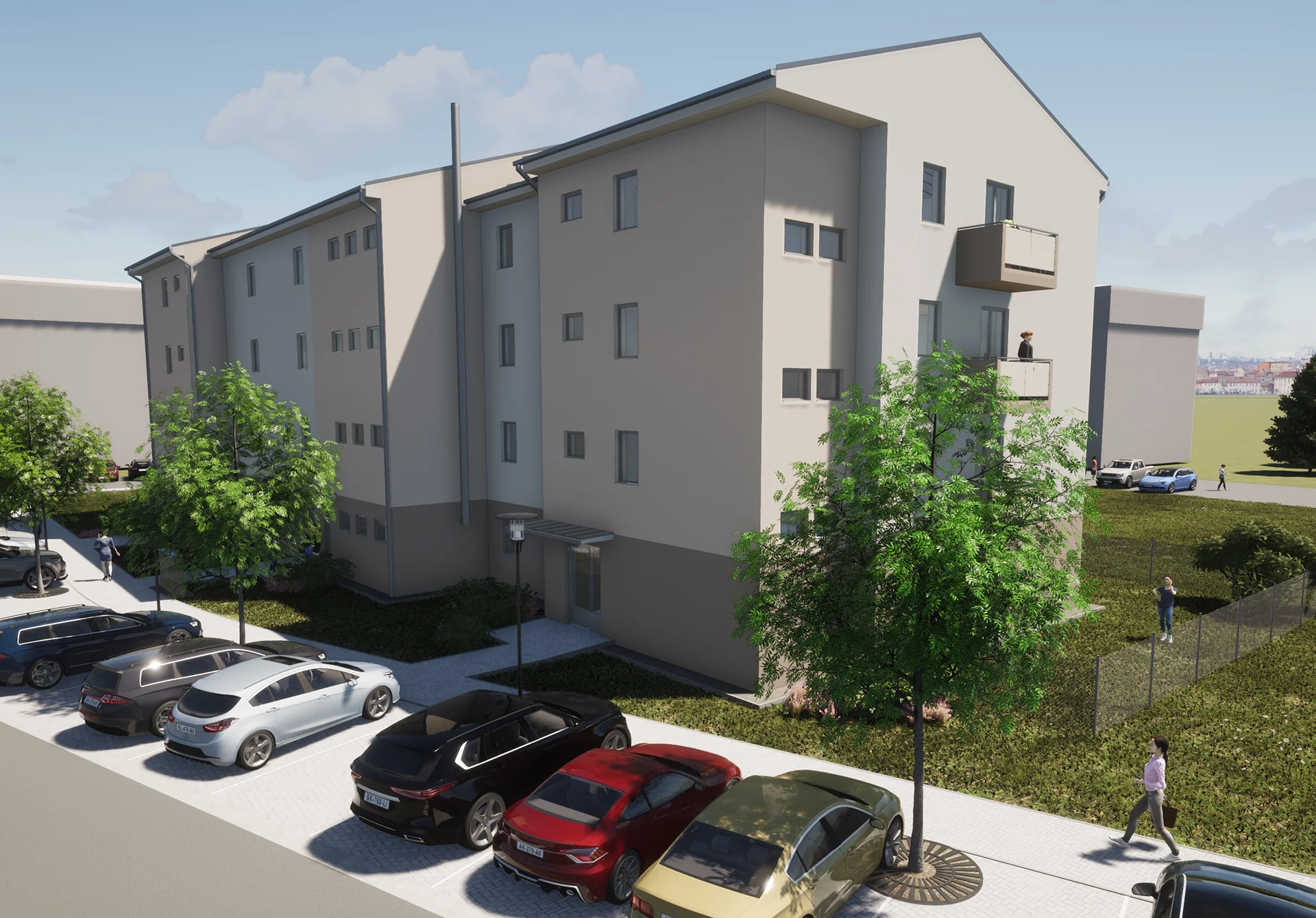 Ilustrační obrázek bytového domu Úpice